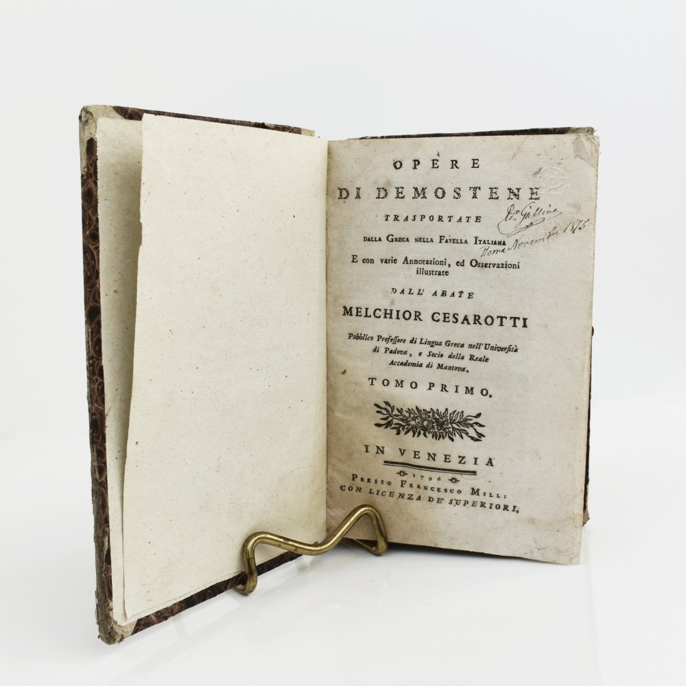 Antico libro Opere di Demostene di M. Cesarotti 1796 - Vetrina90 di Ni.Co