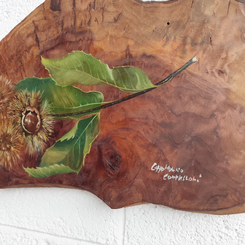 Dipinto su legno "Castagne", Geppo M. Compagnoni - immagine 2