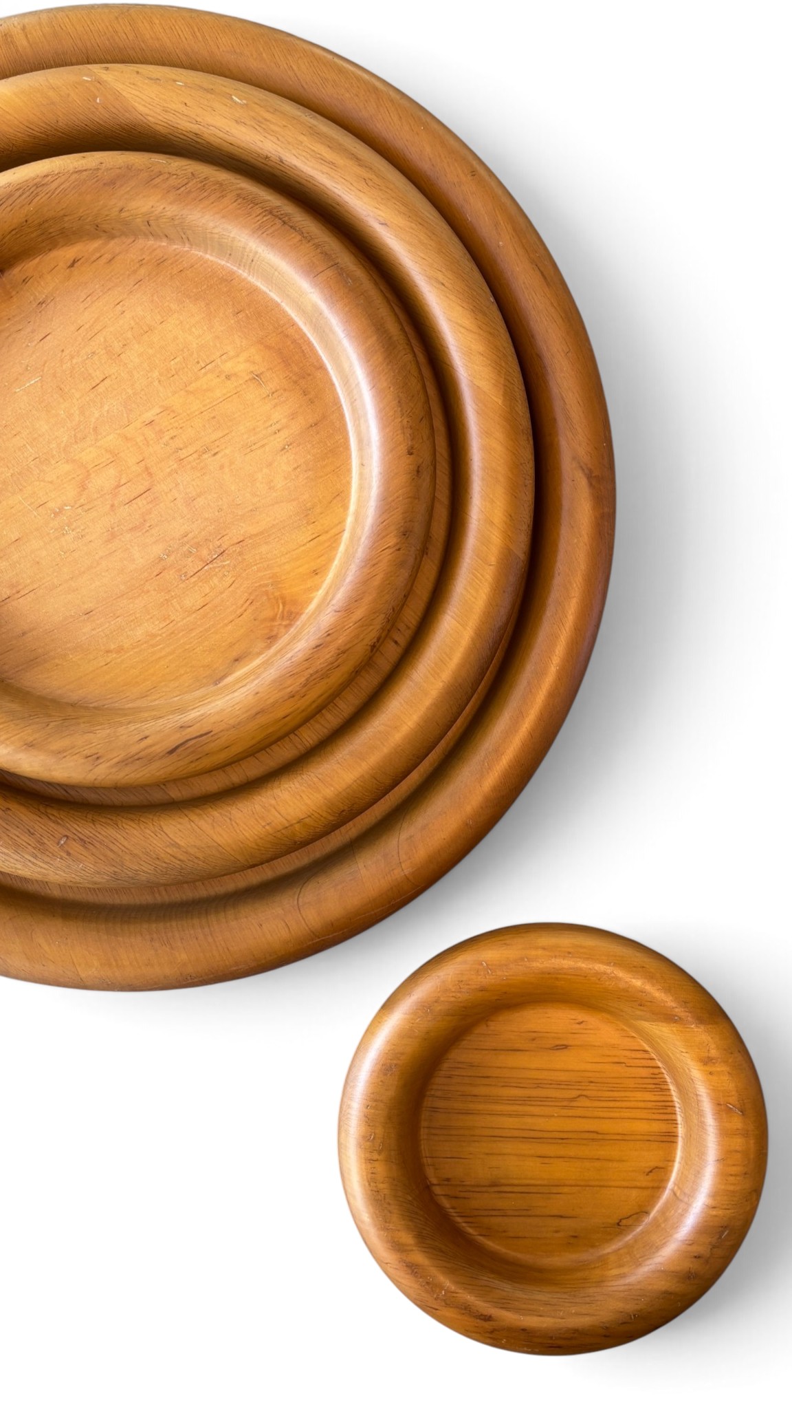 Set di quattro ciotole in legno Ingo Knuth per DMK, anni ’80