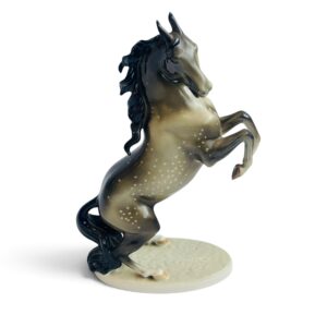 Cavallo rampante Royal Dux in ceramica vintage beige e marrone